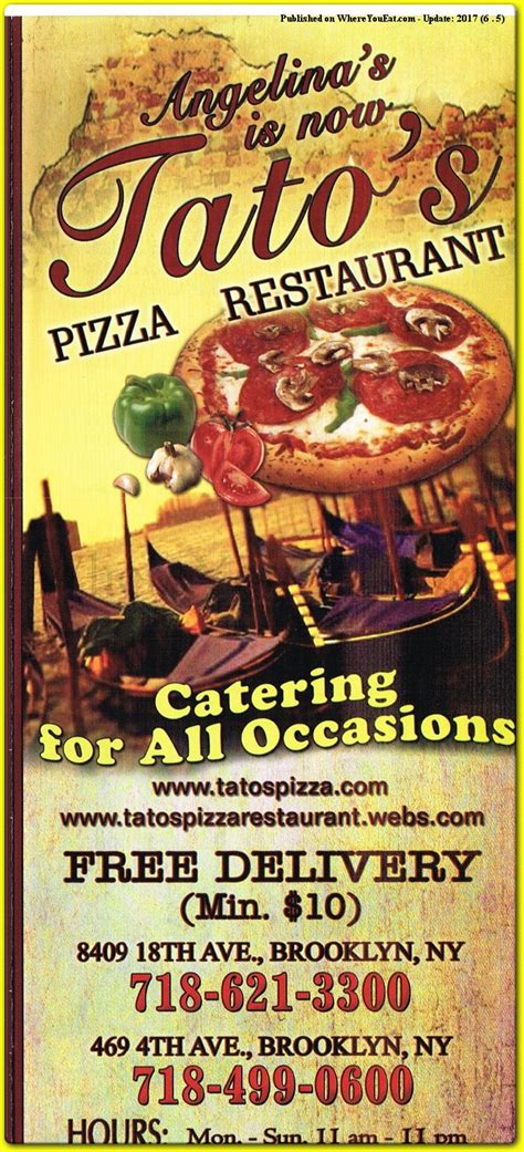 tatos pizza|Tatos Pizzeria and Restaurant Online Menu 